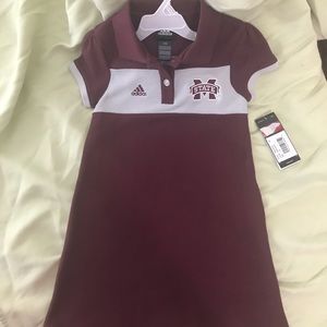 COPY - NWT Girl Mississippi State maroon/grey polo dress